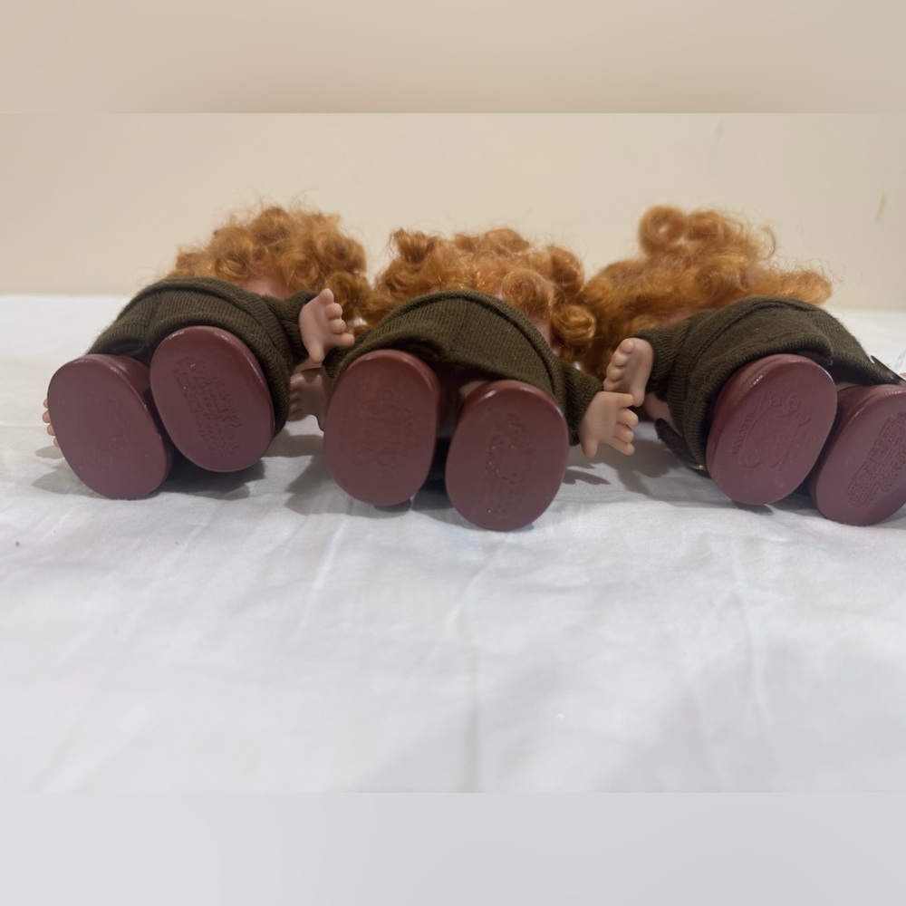 Precious Moments Dolls with Curly Orange Hair and Brown Outfits - Picture 7 of 13